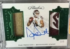 2018 Flawless Collegiate Dak Prescott Dual Diamond Material Autograph Emerald /5