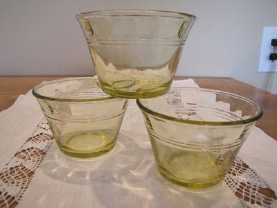 3 Forte Crisa Amber Golden Glass 4 oz Custard Cups Bowls Ramekins Mexico (big)