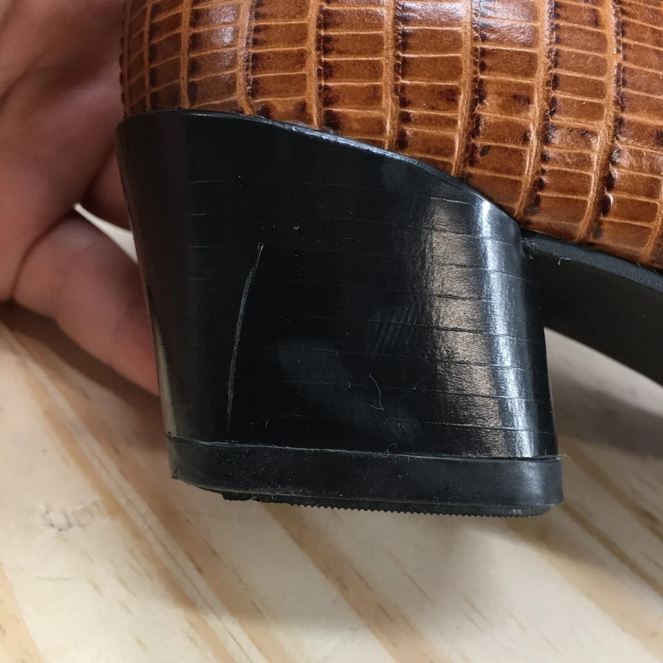 Botas Vagabundo Mujer 7 Lara Chelsea Cuero Marrón Repujado Pull On Tobillo Top Foto 4 de 4