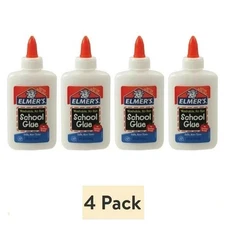 [4 Bottles] Elmer's Washable Liquid School Glue 4oz – Safe, Non-Toxic