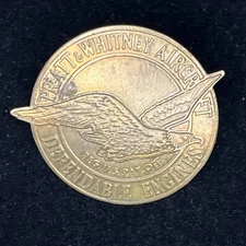 Vintage Pratt & Whitney Aircraft Brass 2” Engine Badge/Emblem SLA