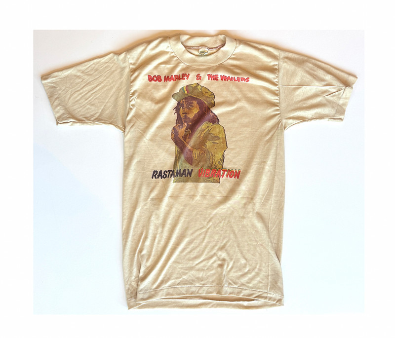 BOB MARLEY Rastaman Vibration 1976 ISLAND RECORDS PROMO T-SHIRT Medium UNWORN!