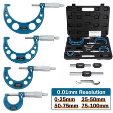 Outside Micrometer 0-100mm Metric Premium Precision Set External Micrometer UK