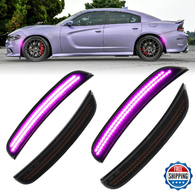 FetonAuto Pink Purple LED Side Marker Lights for Dodge Charger 2015 2016 2017 20
