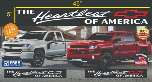 HEARTBEAT windshield pick up Vinyl Decal Stickers graphics