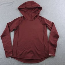 Columbia Hoodie Womens Medium Burgundy Omni Wick Fleece Lined Running Reflective