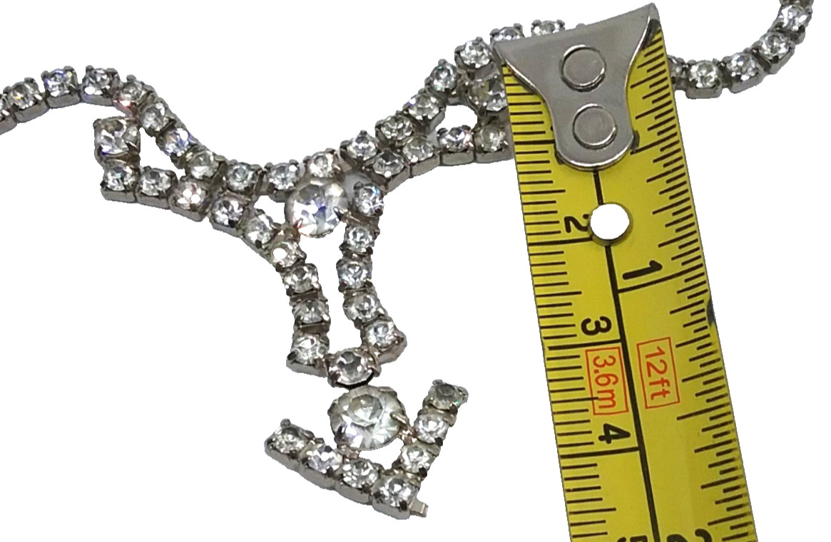 Vintage Clear Rhinestone Cascade Statement Neckla… - image 7