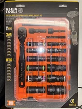Klein Tools 65626 KNECT Flip-24 Deep-Well, Heavy-Duty Impact Socket Set, 18 Pc.