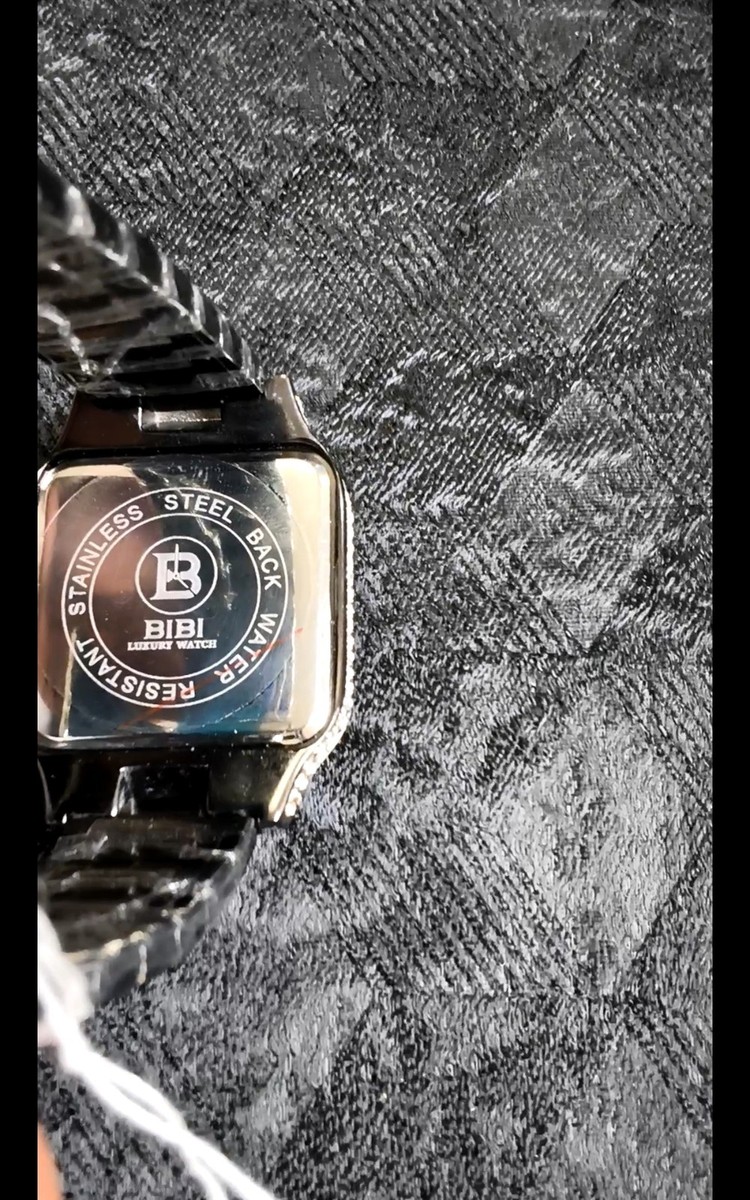 New Luxury BiBi 26mm Iced Out Stainless Steel Watch MENS Silver Tone Iced Out Square Watch Roman Dial Crystal  main image 2