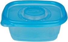 4 Count Food Storage Container w/ Lid Small Rectangle BPA Free Plastic 24 Oz