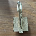 Vtg Cuff Links Tie Bar Set Blue Marbled Opaque Glass Detail Gold Tone — photo 8