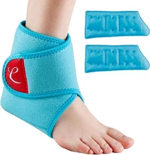 Ankle Ice Pack Wrap Brace, 2 Gel Packs Hot/Cold Compress for Foot Pain Relief