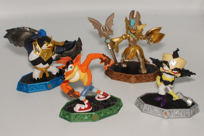 Lot of 4 Skylanders Imaginators Crash Bandicoot Neo Cortex King Pen Golden Queen