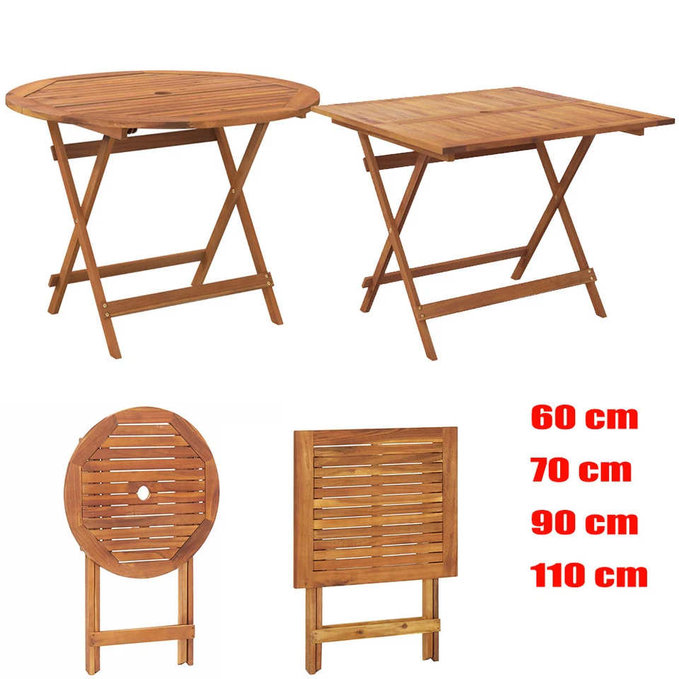VIDAXL Gartentisch Holztisch Balkontisch Massivholz Klappbarer Esstisch Gartenmöbel