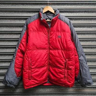 Helly Hansen Daunenjacke Herren Medium Rot Grau Puffer Mantel Outdoor Winter