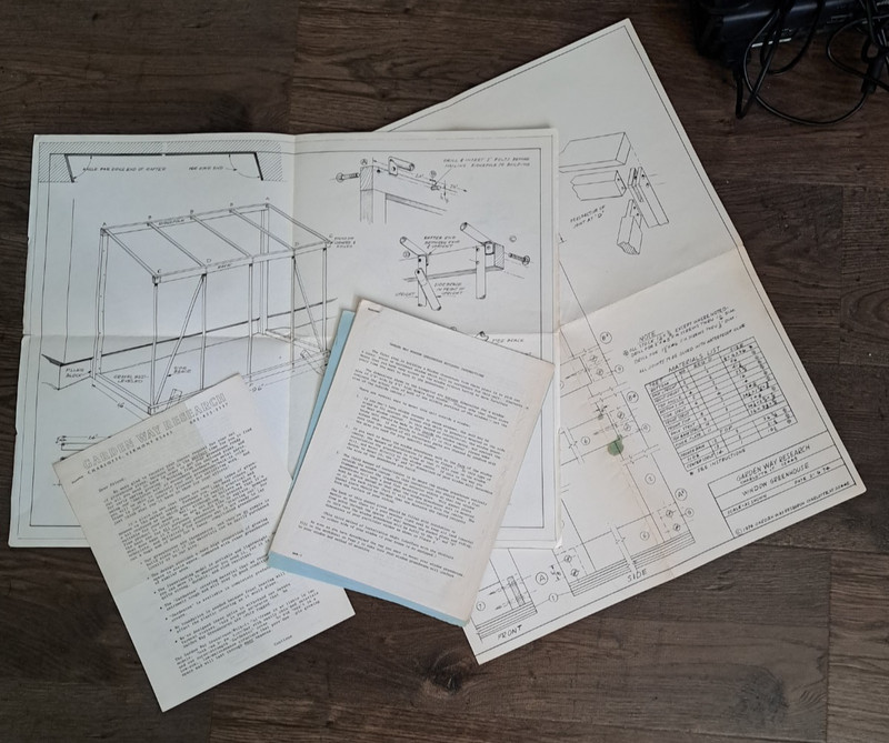 Garden Way Research Greenhouse Window Blueprints and Instructions - 1974