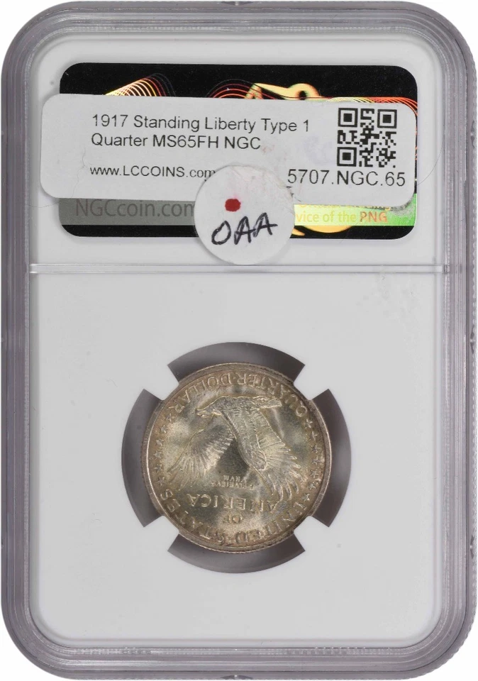 1917 Standing Liberty Silver Quarter Type 1 MS65FH NGC - Image 2 of 4