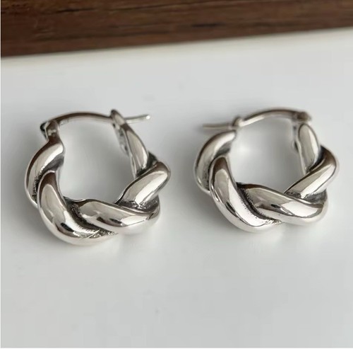 Twisted Hoop Earrings Uno De 50 STYLE Silver Boho Steampunk Rope Basket