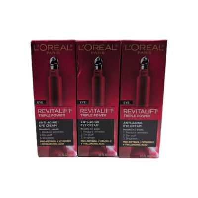 3Pk Loreal Revitalift Triple Power Anti Aging Eye Cream 0.5Fl Oz Ea New & Unused