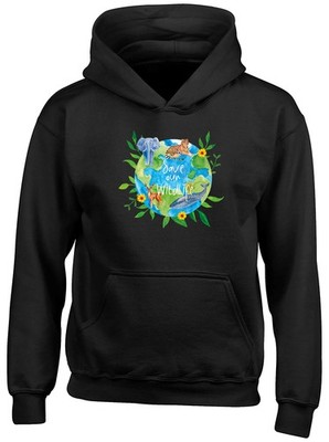 Save our Wildlife Erde Welt Tiere Blumen Kinder Hoodie Geschenk Kapuzenshirt