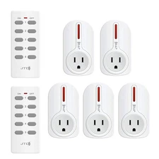 JTD 5X2 Wireless Remote Control Outlet Switch Smart Outlet Plug Energy Saving