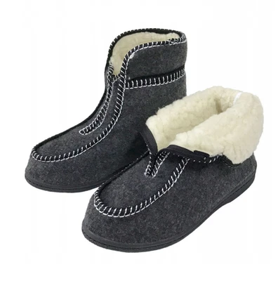 ZELBUT Herren Winter Hausschuhe Filz Hüttenschuhe Hausstiefel Filzpantoffeln Schurwolle