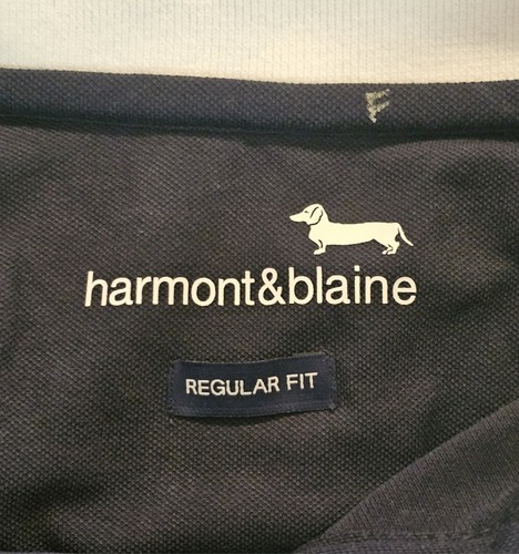 Harmont & Blaine Blue Cotton Short Sleeve Polo Shirt Size Large Blue Dachshund - Picture 5 of 8