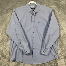 Ariat Pro Series Mens Light Blue Long Sleeve Button Down Shirt XXL Cowboy