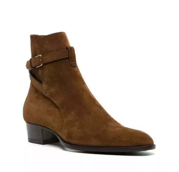 New Handmade Suede Leather Brown Jodhpur Ankle Buckle Dress  display picture 1