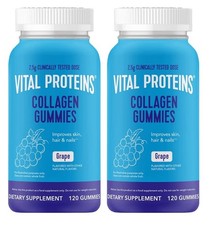 Vital Proteins Collagen Peptides Grape Flavored Dietary Supplement 120 Gummies