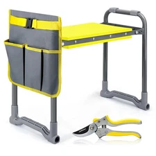 Garden Kneeler and Seat Heavy Duty with Handles - 2-in-1 Foldable Padded Gard...