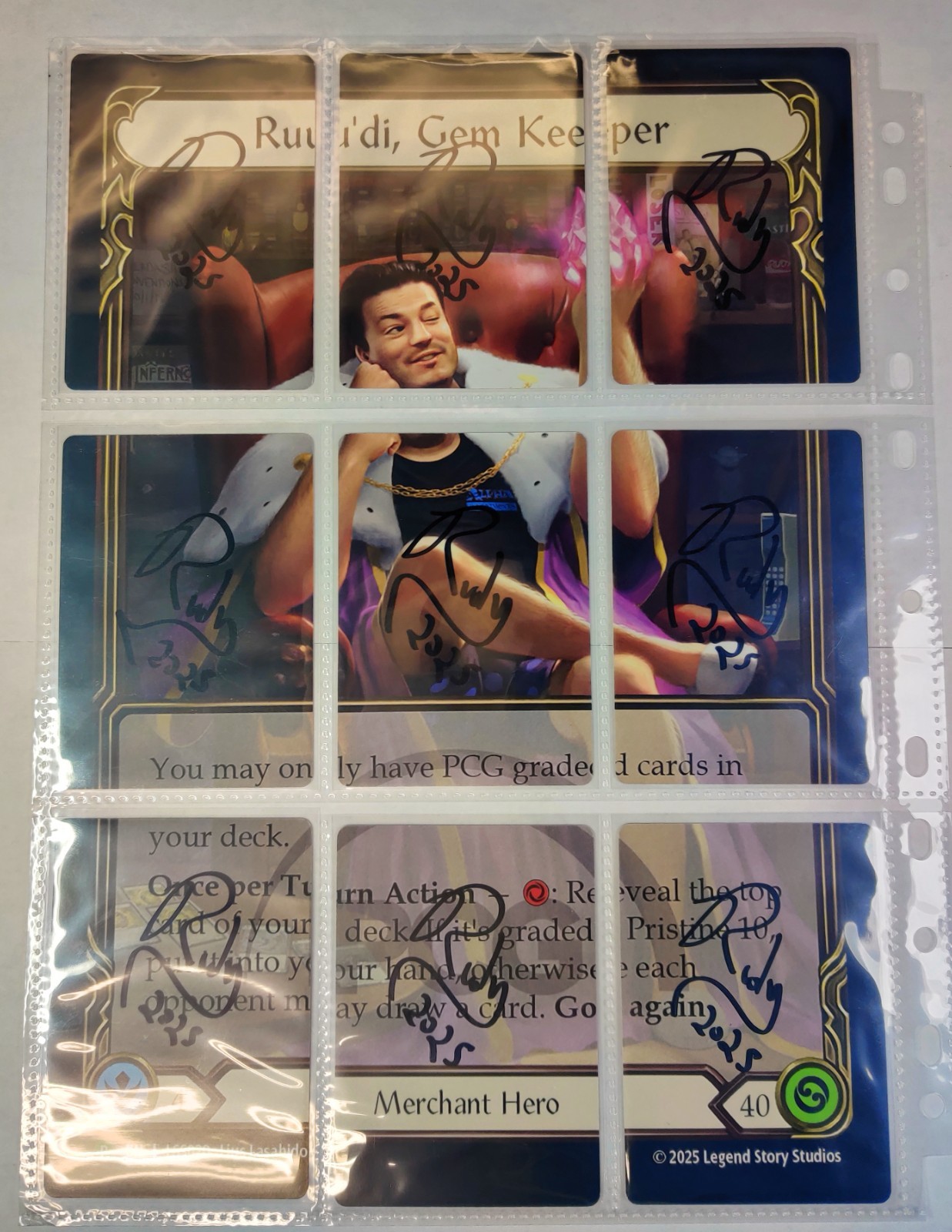 Flesh Blood TCG Ruu'di Gem Keeper Cold Foil puzzle piece set 1-9 signed 2025