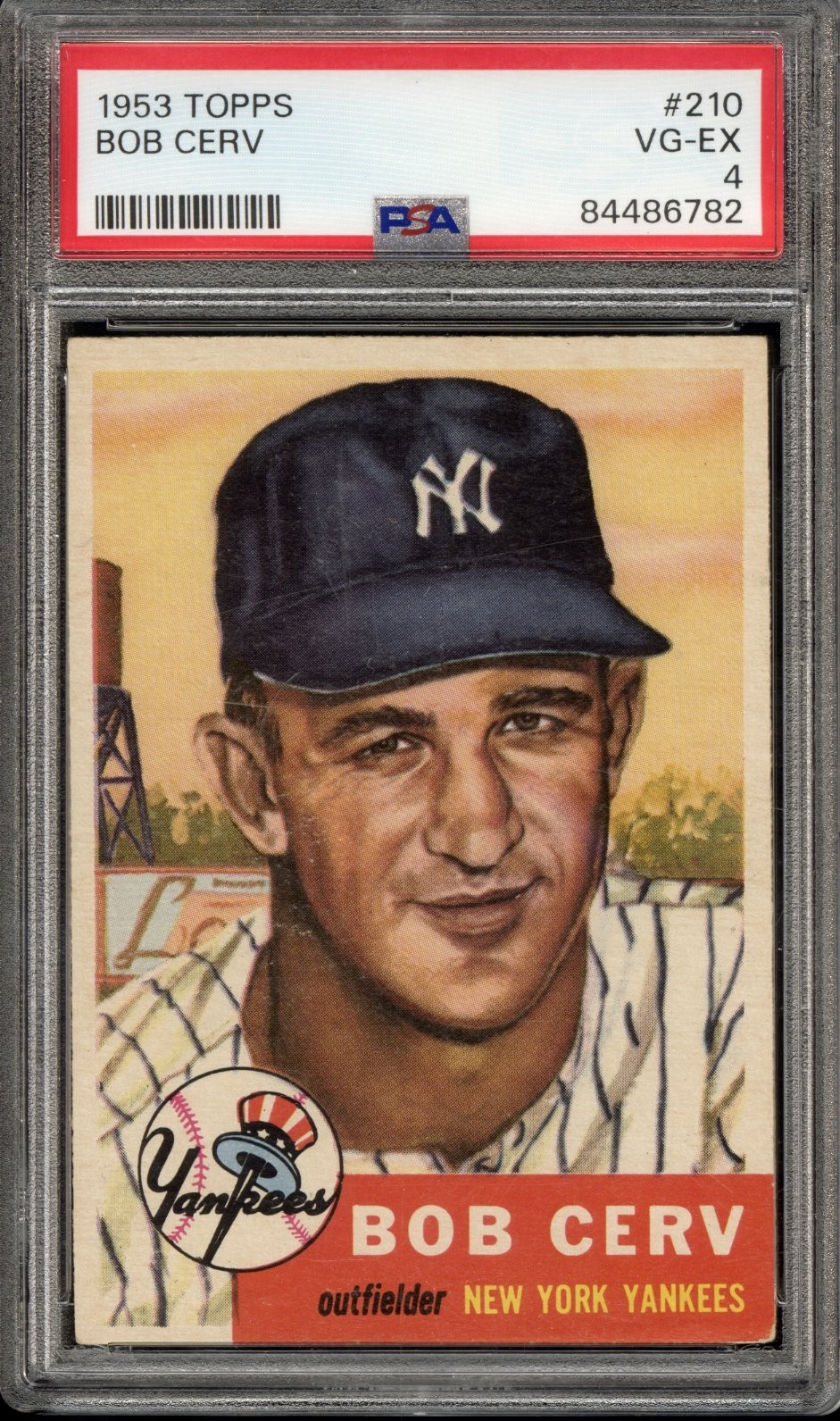 1953 Topps #210 Bob Cerv - PSA VG-EX 4 - New York Yankees - CENTERED  VSCARDS
