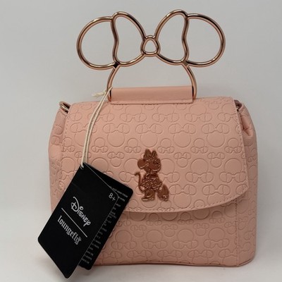 Loungefly Disney Minnie Mouse Embossed Blush Pink Crossbody Bag Purse NEW