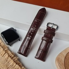 Handmade Crocodile Leather Band Strap for Apple Watch Series 8 7 6 5 SE Ultra