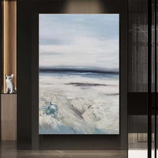 Home Aesthetics Decoration Mural Abstract Sea Wall Art Canvas Handmade Oil