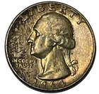 1964-D Washington Quarter Dollar 90% US Silver Coin 25c KM 164 Lot B2-201 Toned