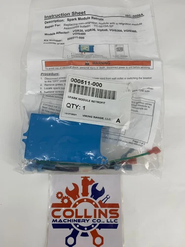 Viking 000511-000 4-Point Gas Re-Igniter Spark Module Kit Model RI 120E-4 NEW