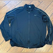 Nike Dri Fit Black Jacket mens XXL full zip track performance mesh lightweight