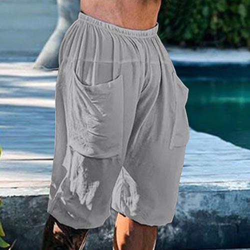 Herrenshorts Sommer einfarbig Freizeittasche mittellange Hose Baggy Strand Sport - Bild 16 von 17