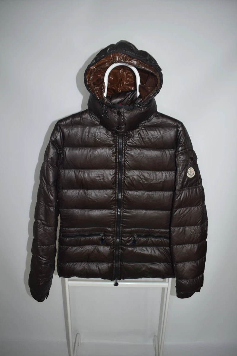 Womens Moncler BEA Brown Down Hooded Belted Puffer Jacket Size 3
