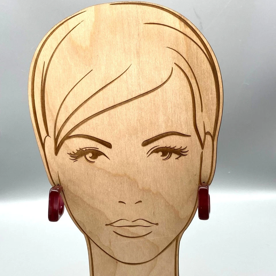 Pendientes de aro cuadrados Ultra Mod, aros redondeados Lucita púrpura Foto 3 de 4