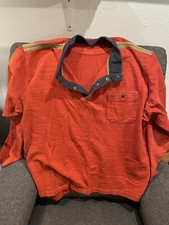 MENS THE TERRITORY AHEAD LONG SLEEVE 1/4 PULLOVER SWEATER XXL ORANGE BLUE