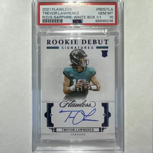 2021 Flawless Trevor Lawrence Sapphire Rookie Debut Auto White Box 1/1