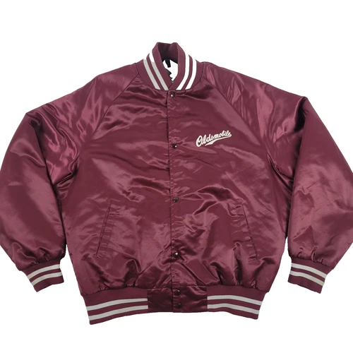 VTG Oldsmobile Club of America Southern California Satin Jacket XL USA Burgundy