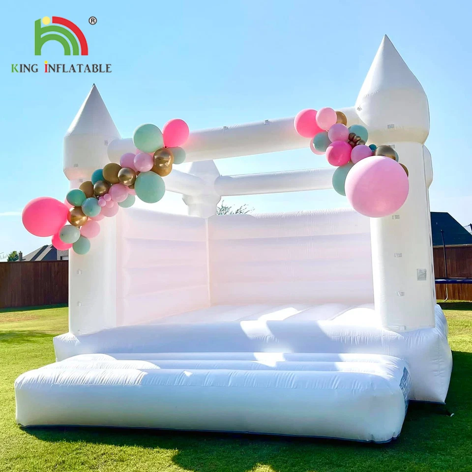 Casa de rebote inflable de PVC comercial castillo de salto apto para fiesta eventos boda Foto 2 de 4
