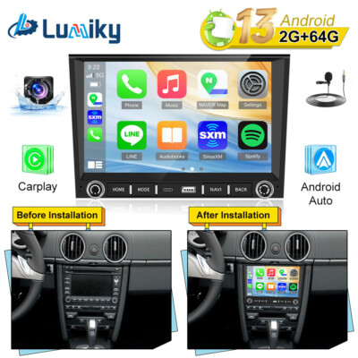 Für Porsche 911 997 Cayman Boxster 987 2+64GB Android CarPlay Autoradio BT w/Kam