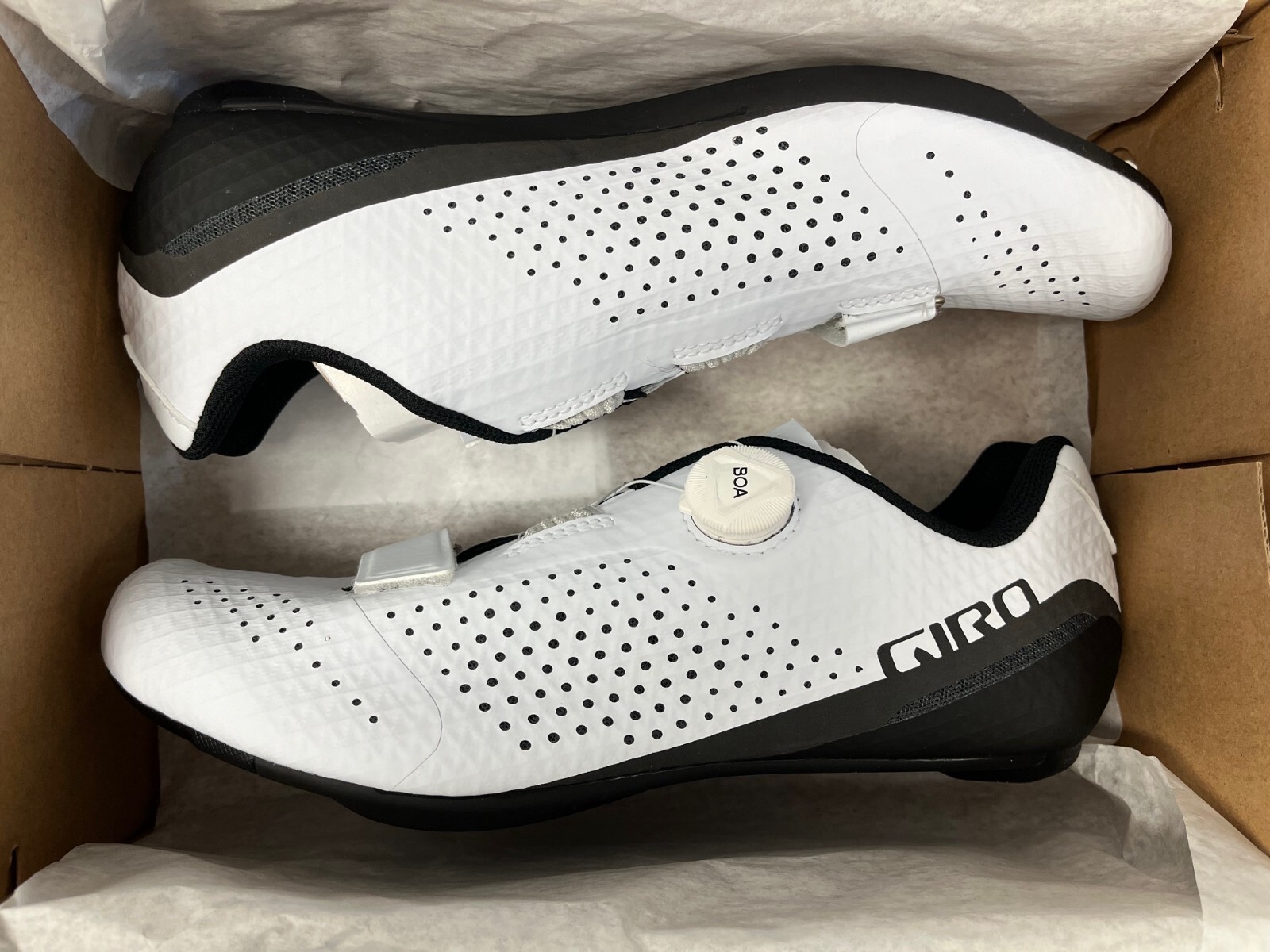 NEW GIRO Cadet Men's Road Cycling Shoes - WHITE- Size EU45 / US11.5 -SHIP IN 24h