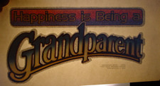 HAPPINESS IS BEING A GRANDPARENT VINTAGE 1970's IRON ON TRANSFER B-7