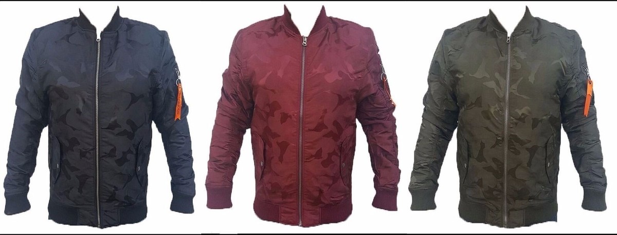 Victorious Mens Bomber Jacket Urban Wear Tonal Camo Heavy Victorious Mens Bomber Jacket Urban Wear Tonal Camo Heavy